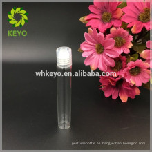 Rollo transparente 5ml 8ml 10ml 12ml en botella plástica del embalaje del casquillo plástico de la botella de cristal